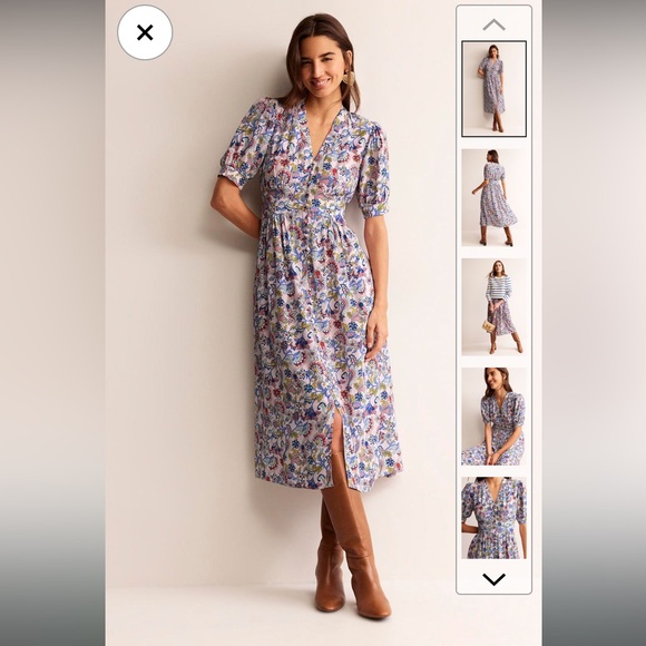 Boden Dresses & Skirts - BODEN Elsa Midi Tea Dress floral cottagecore botanical bunch NWT size US12